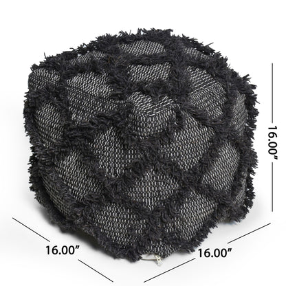 Jumanji - Handcrafted Wool And Cotton Pouf - Brown