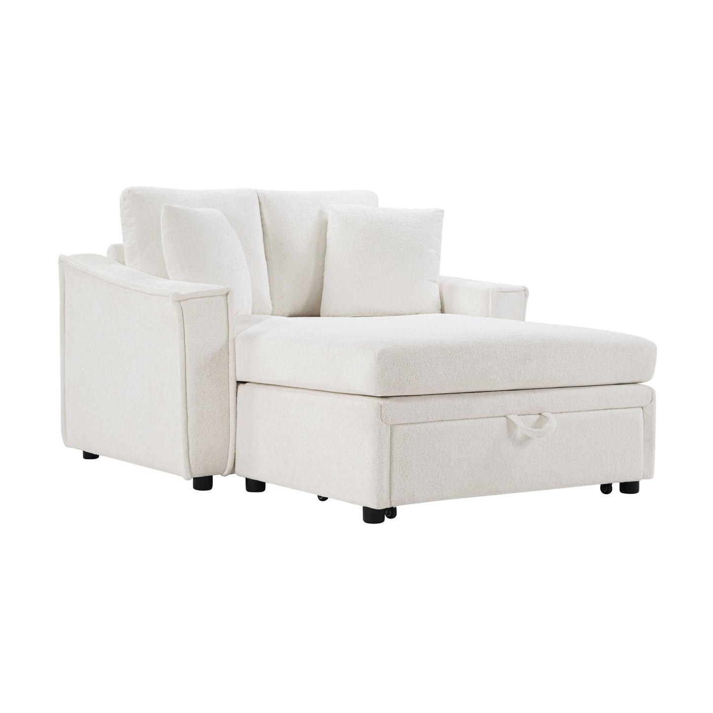 Modern Chaise Sofa With Hidden Storage For Living Room