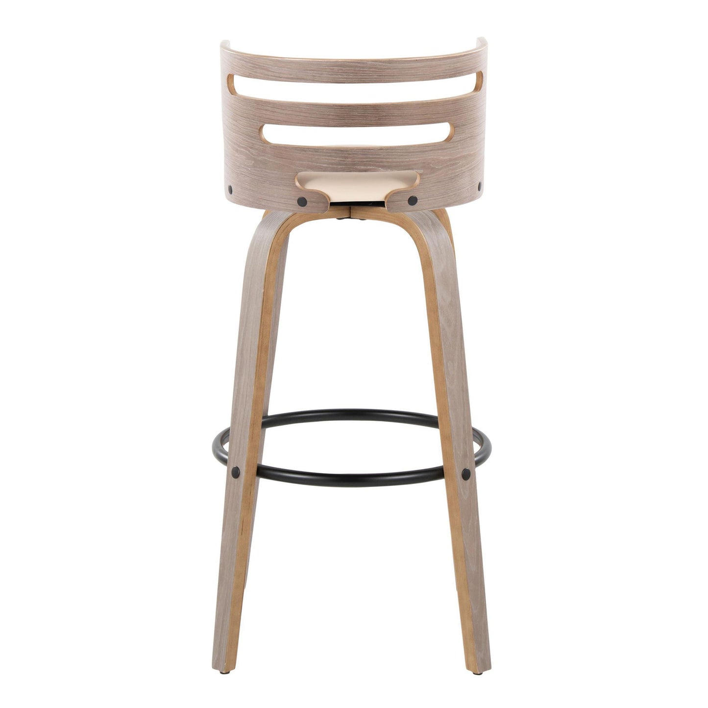Cosini - Mid Century Modern Fixed Height, Barstool & Swivel And Round Footrest (Set of 2)
