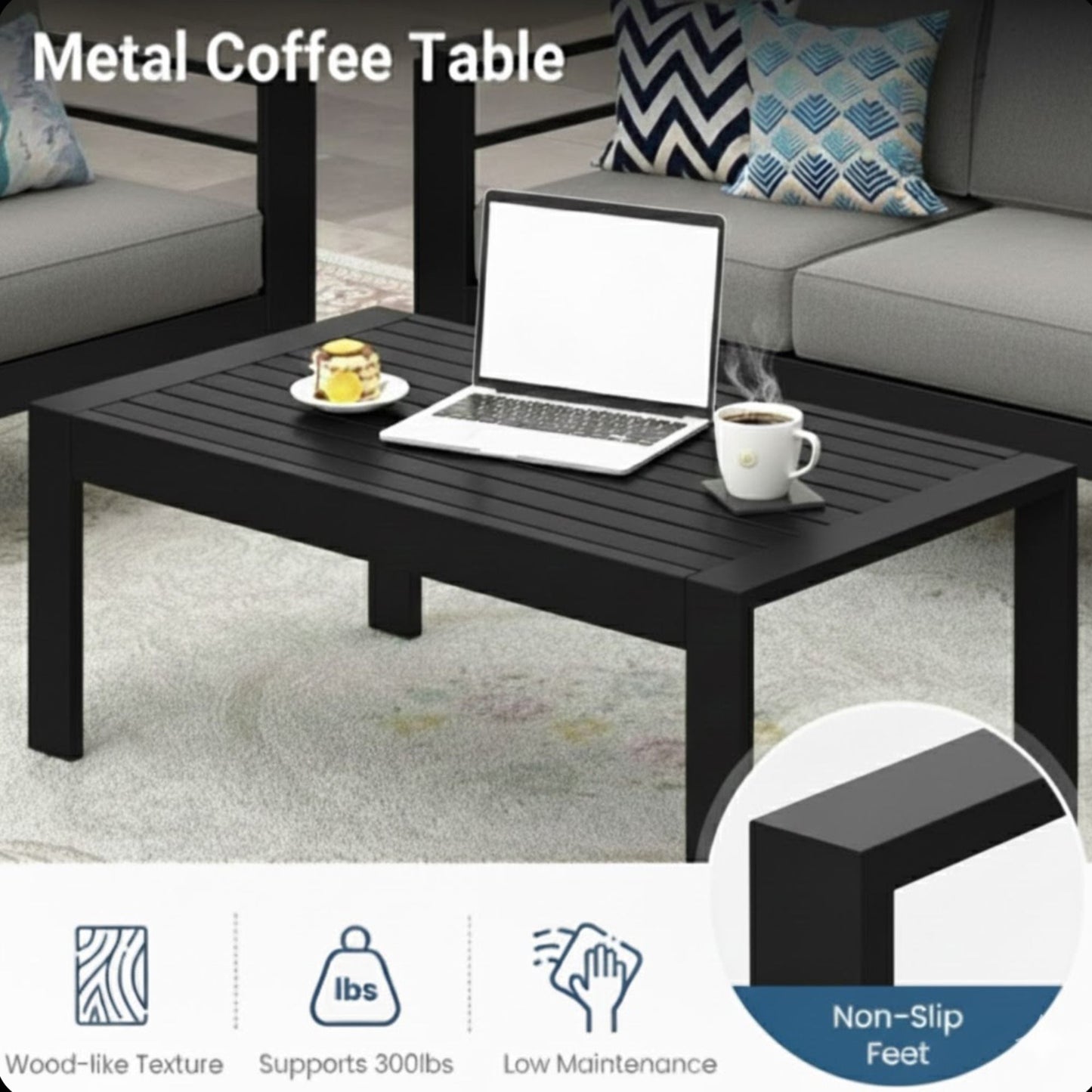 Outdoor Patio Set With All-Weather Thick Cushions