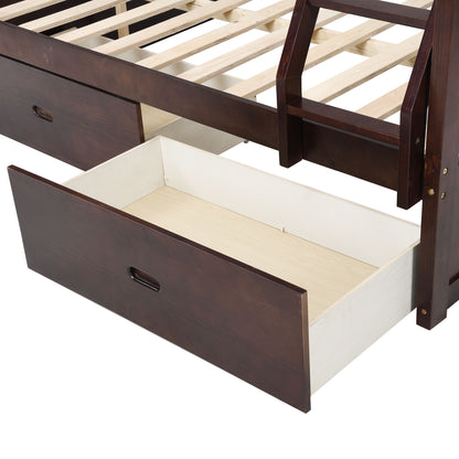 Bunk Bed With Ladder, And Safety Guard Rails