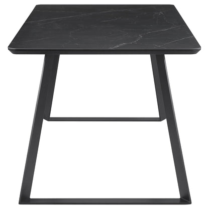 Smith - Rectangular Top Dining Table With 3 Drawers - Black
