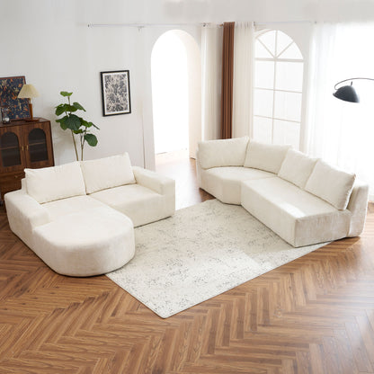 U-Shaped Oversized Modular Cloud Sectional Sofa With Deep Seat For Living Room