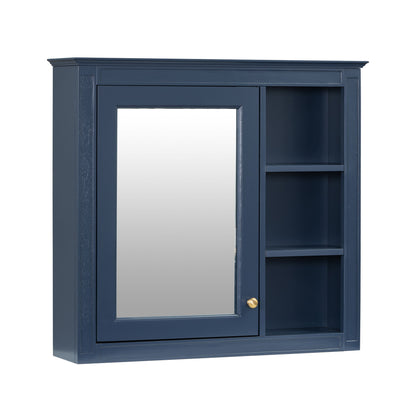Bathroom Vanity With Top Sink, 2 Doors And 3 Drawers, Freestanding Set With Mirror Cabinet