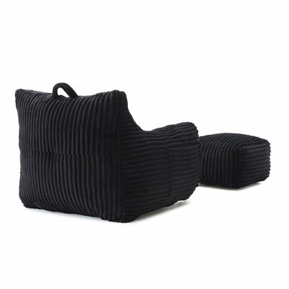 Giant Bean Bag Chair With Armrests And Footstool