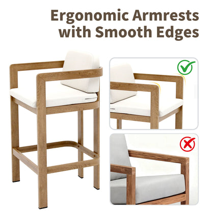 Bar Stool For Gardens And Patio (Set of 2) - Wood