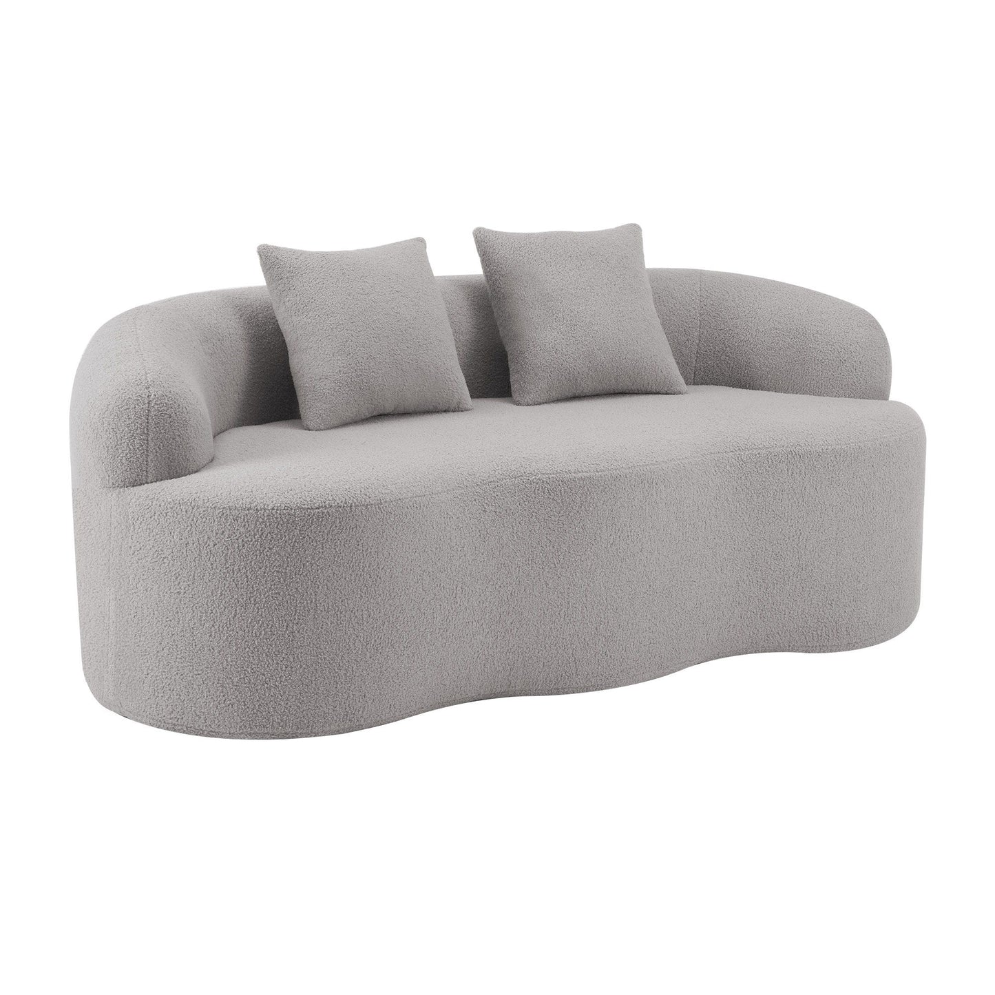 Curved Loveseat Sofa With Round Armrest