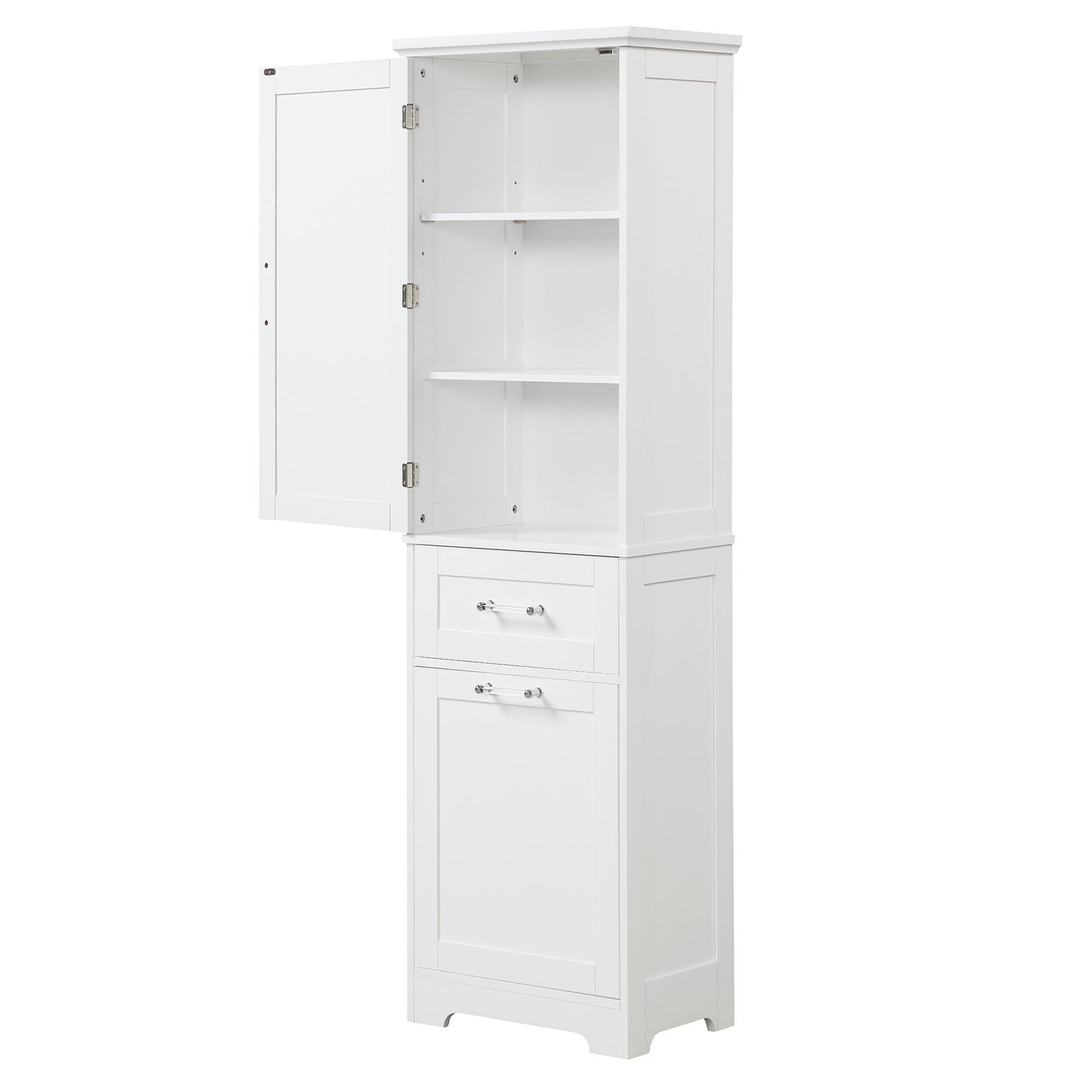 Tall Freestanding Bathroom Storage Cabinet With Adjustable Shelf And 2 Drawers