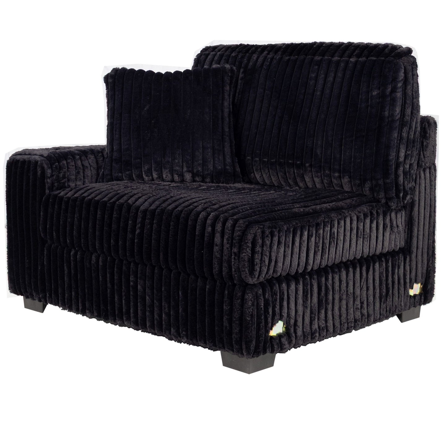 6 Piece Modular U Sectional Sofa Set With USB Cup Holder, Low Leg - Black