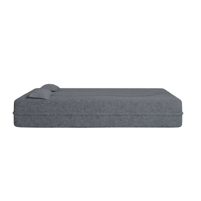 Modern Floor Sofa, With 2 Pillows, Convertible Teddy Fabric Foam Filled Bed