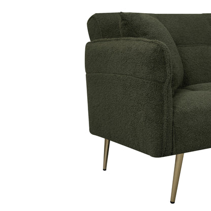 Convertible Double Futon Sofa Bed With Folding Armrests For Living Rooms