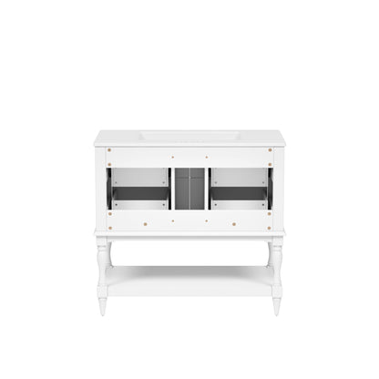 Bathroom Vanity Cabinet With Undermount Sink, 4 Drawer Set