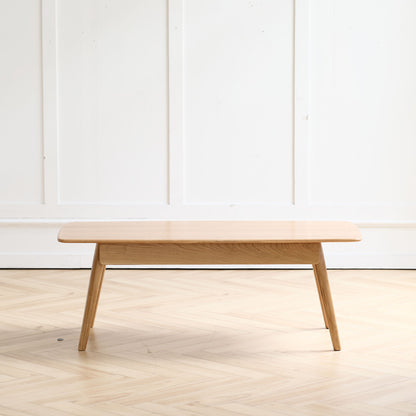 Low Table, Coffee Table With Storage Shelf - Natural
