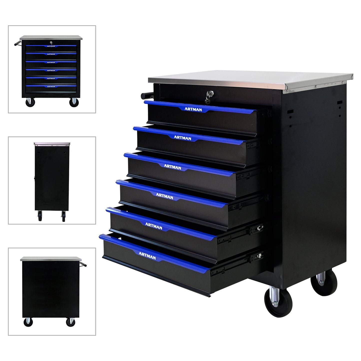 Drawer Multifunctional Tool Cart With Wheels