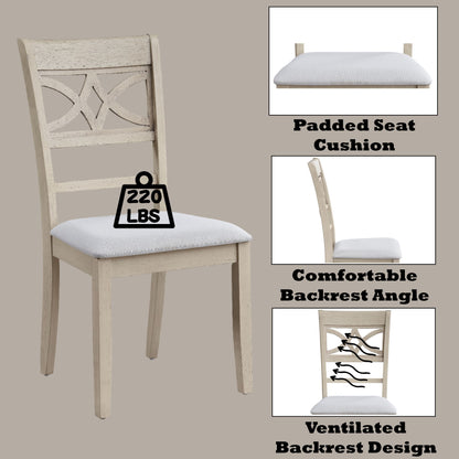 Ferris - 7 Piece Dining Set With Cross Back Chairs And Rectangular Table - Antique White