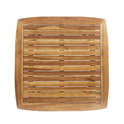 Modern Indoor Square Acacia Wood Dining Table With Toothpick Leg Design