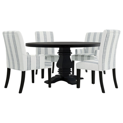 Draper - Upholstered Dining Chair (Set of 2) With Vertical Stripes - Beige