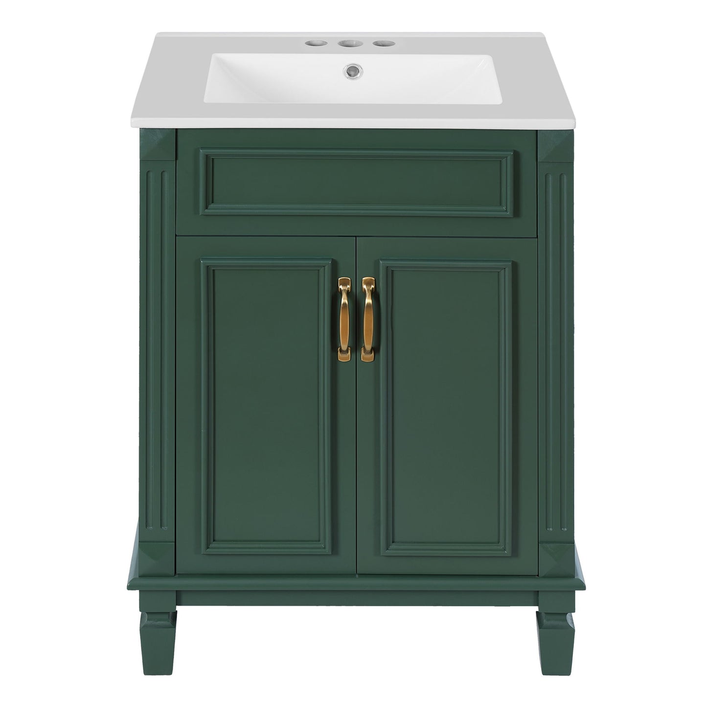 Bathroom Vanity With Top Sink, Cabinet With 2 Soft Closing Doors