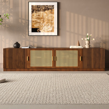 TV Stand, Media Console With Adjustable Shelves - Walnut