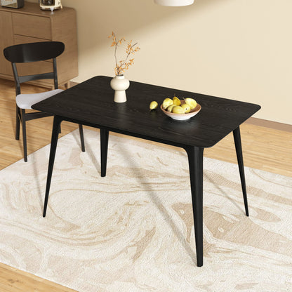 5 Piece Dining Set With 1 Table And 4 Upholstered Chairs - Black / Light Gray