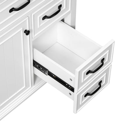 Bathroom Vanity With Sink Top, Flip Drawers, Adjustable Shelf