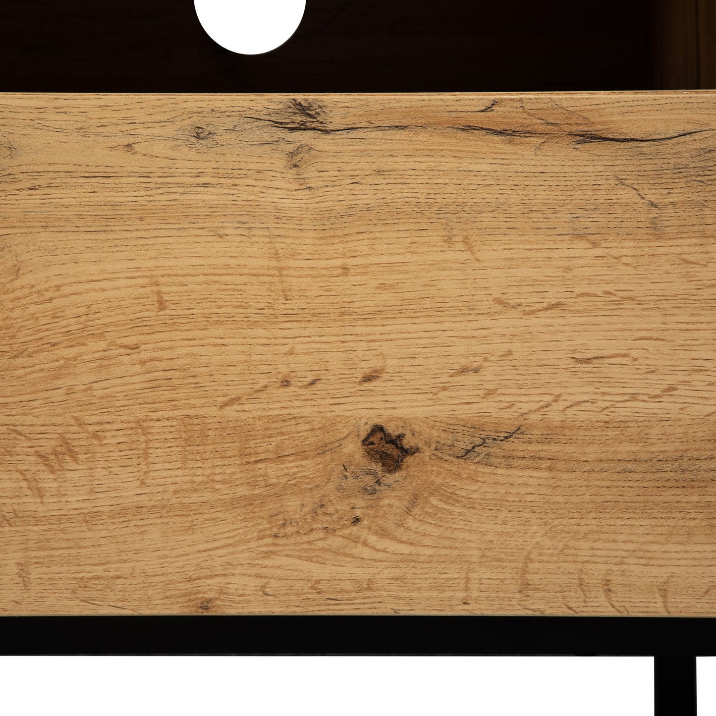 TV Stand For 80'' TV With Double Storage Space, Media Console Table With Drop Down Door
