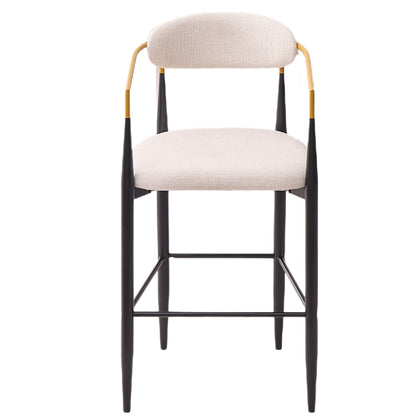 Upholstered Bar Stool With Ergonomic Design (Set of 2)