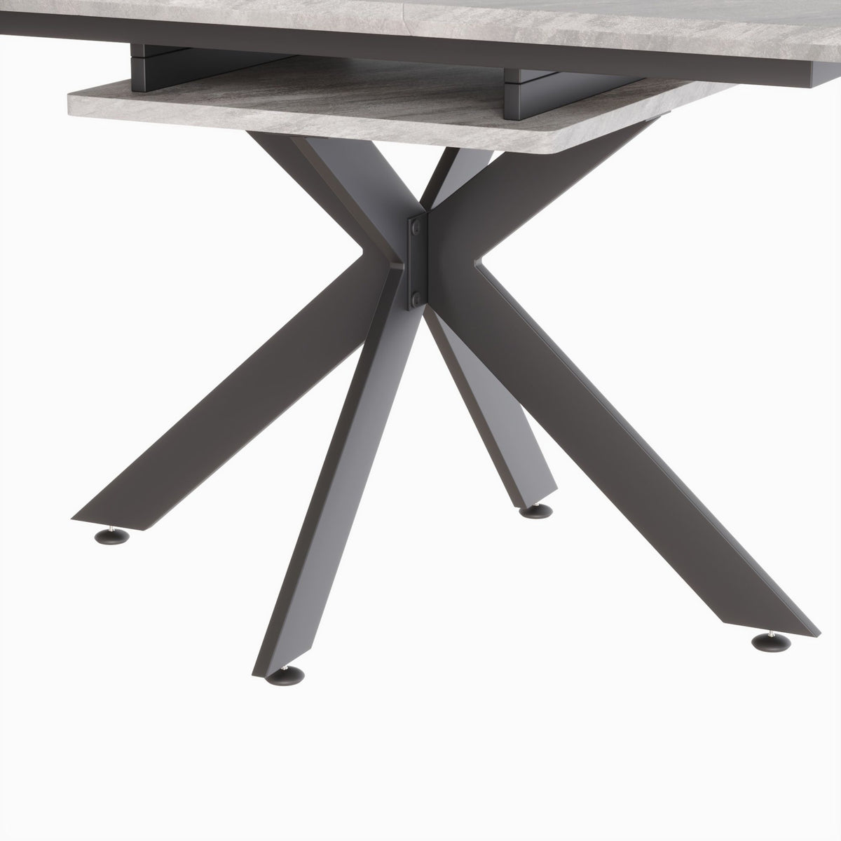 Modern Extendable Dining Table Set For 6 - 8 - Black / Gray