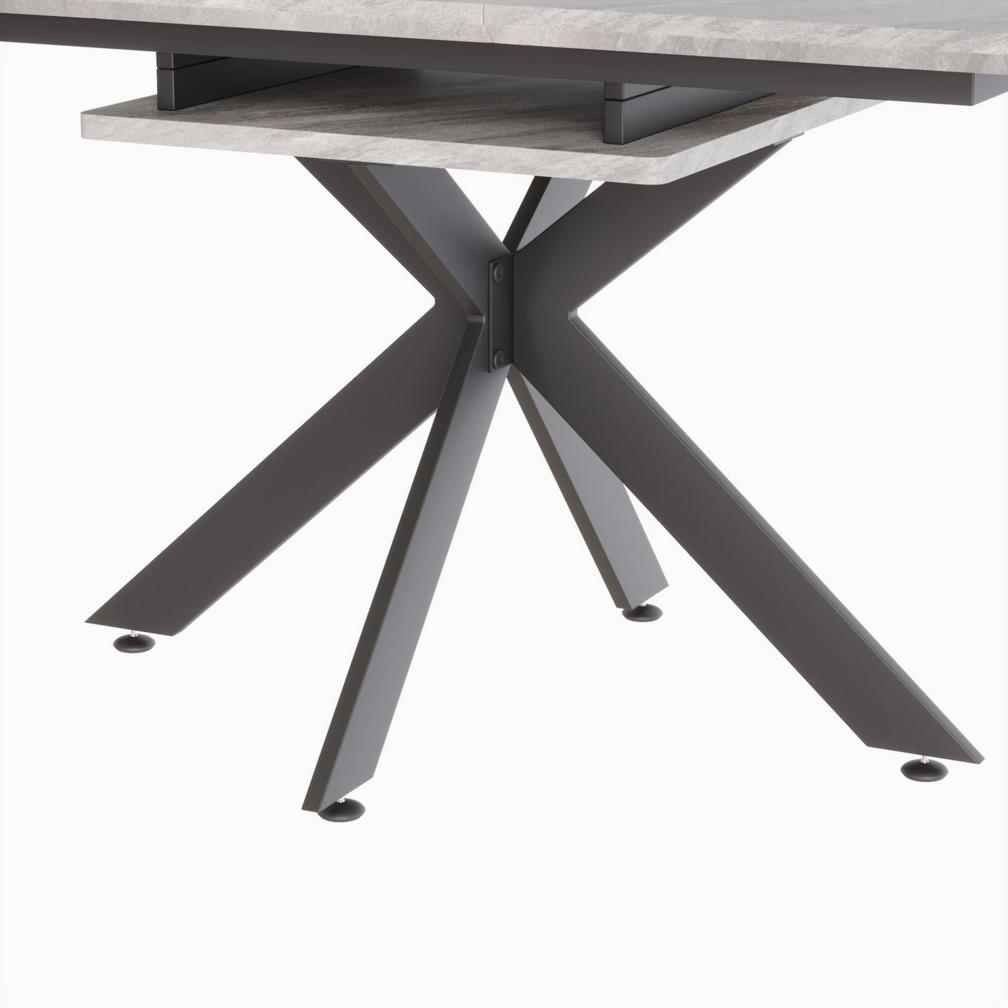 Modern Extendable Dining Table Set With Soft Padded Armless Chairs