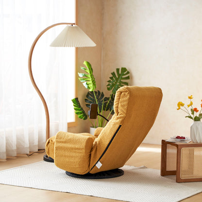 Adjustable Swivel Lounge Chair With 360 Degree Rotating Seat And Headrest Support
