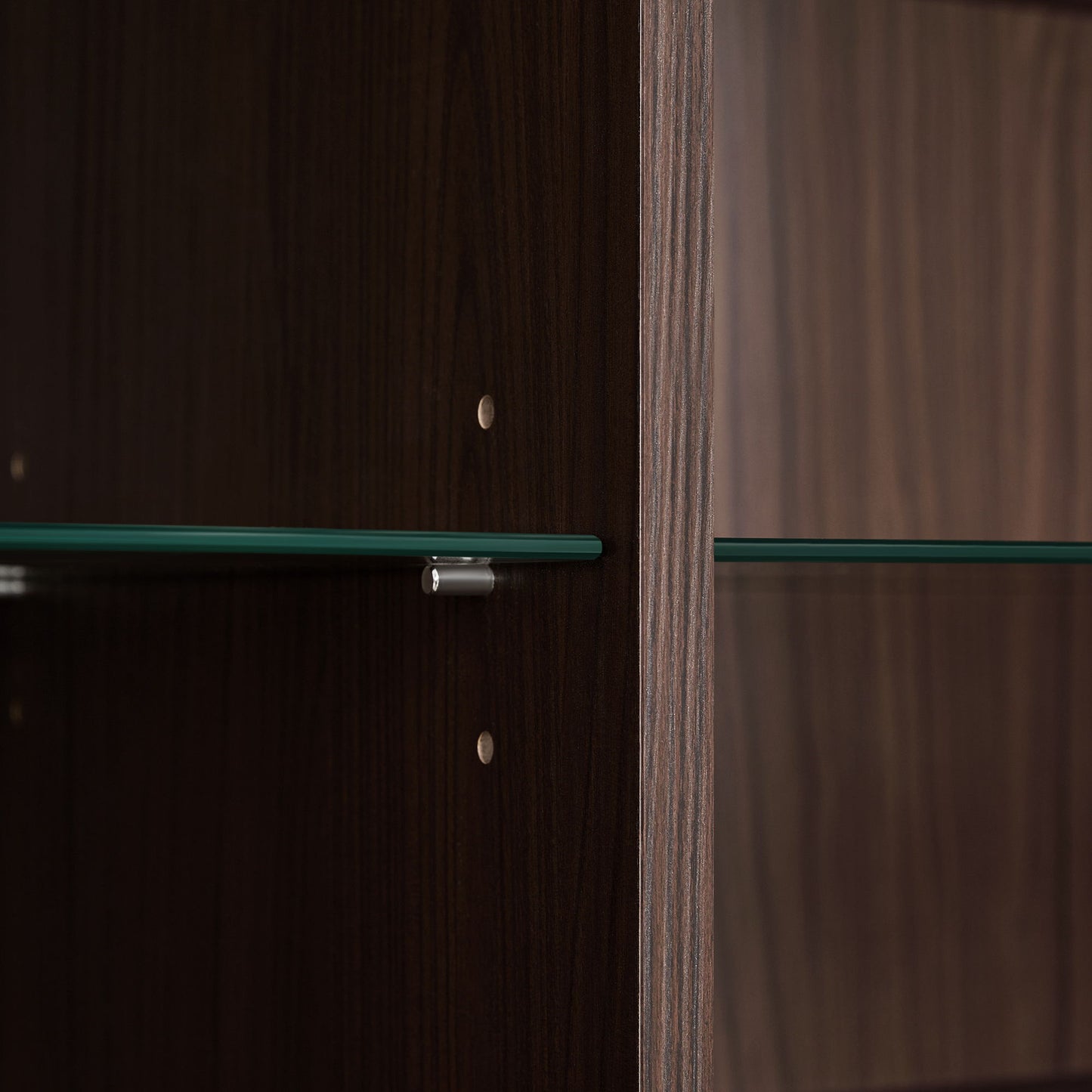 Modern Minimalist Style LED Curio Cabinet With Tempered Glass Door, Metal Legs