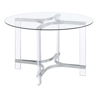 Uptown - 5 Piece Round Dining Set - Chrome