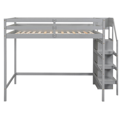 Loft Bed With Built In Storage Wardrobe And Staircase