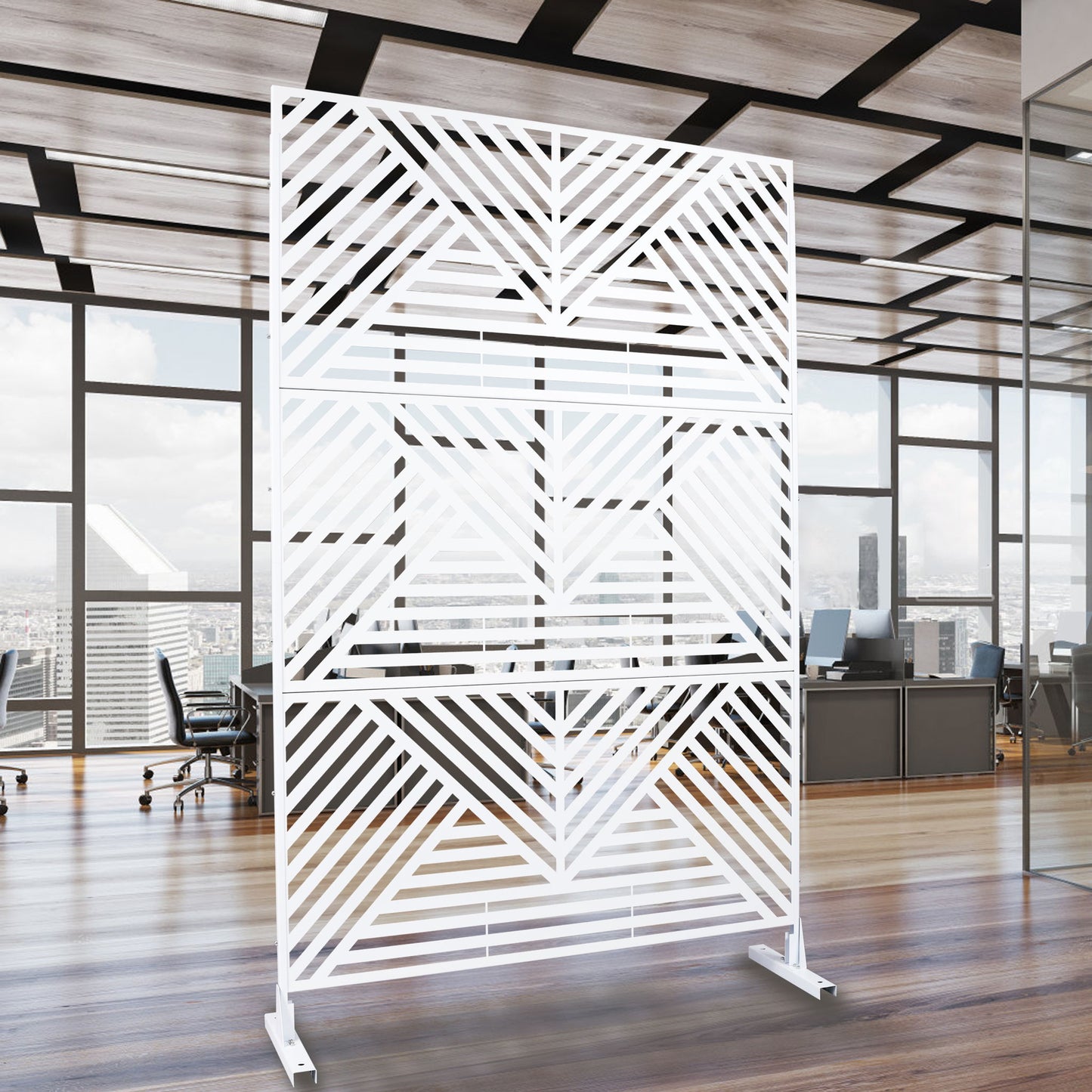 Freestanding Outdoor & Indoor Freestanding Metal Privacy Screen