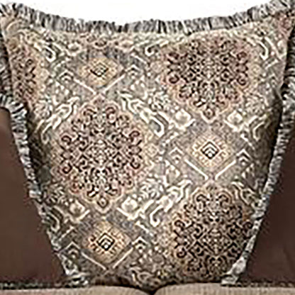 Brookridge - Rolled Arm Loveseat Sofa With Upholstery - Brown