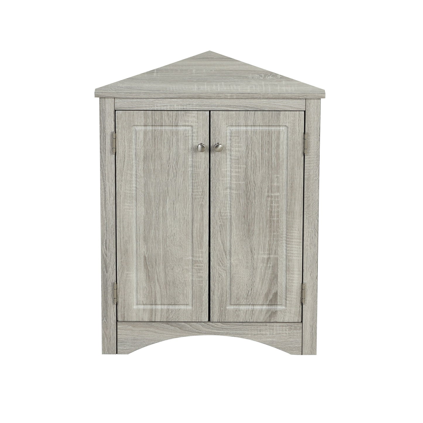 Triangle Bathroom Storage Cabinet With Adjustable Shelves, Freestanding Floor Cabinet - Oak