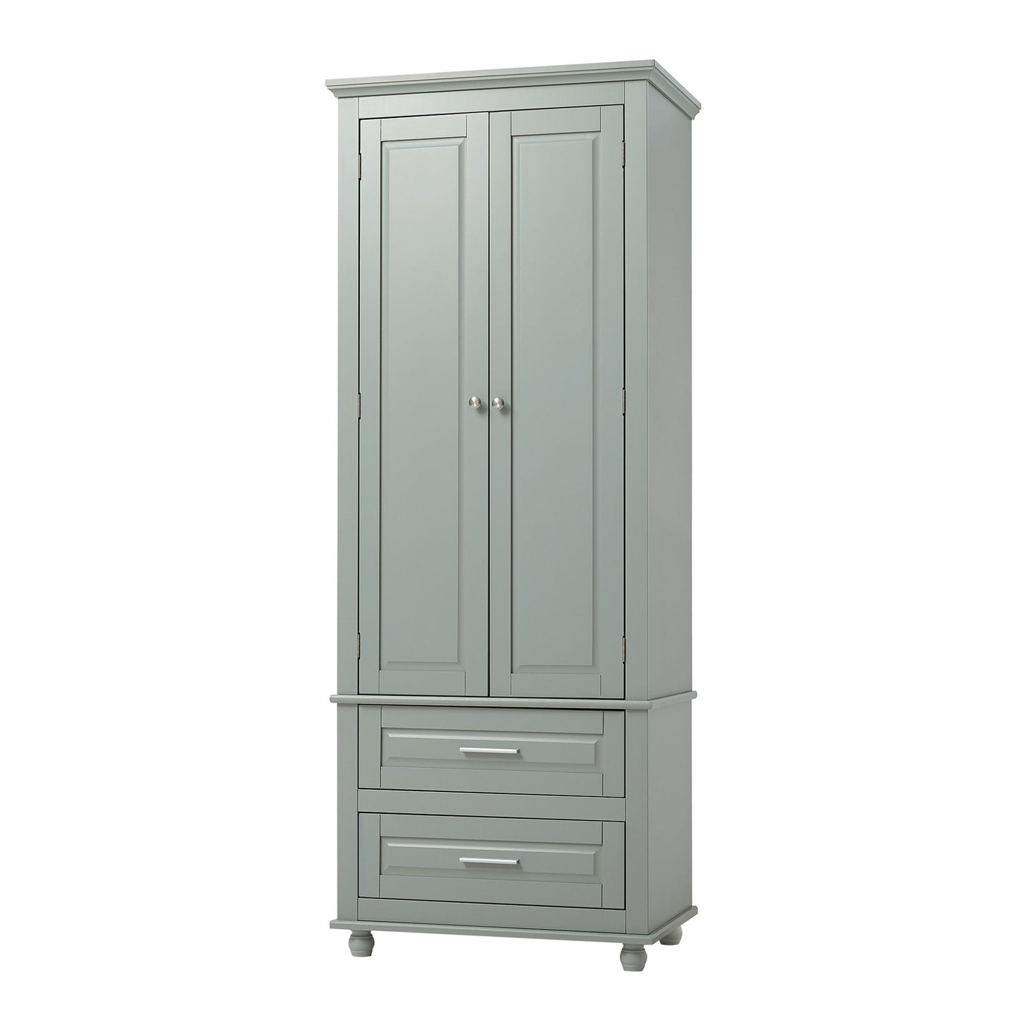 Tall Storage Cabinet With 2 Drawers For Bathroom
