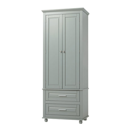 Tall Storage Cabinet With 2 Drawers For Bathroom