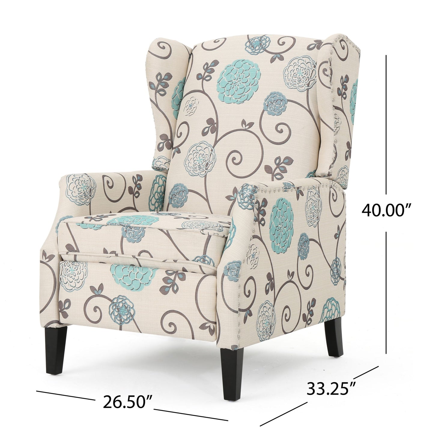 Westeros Wing Back Fabric Upholstered Recliner