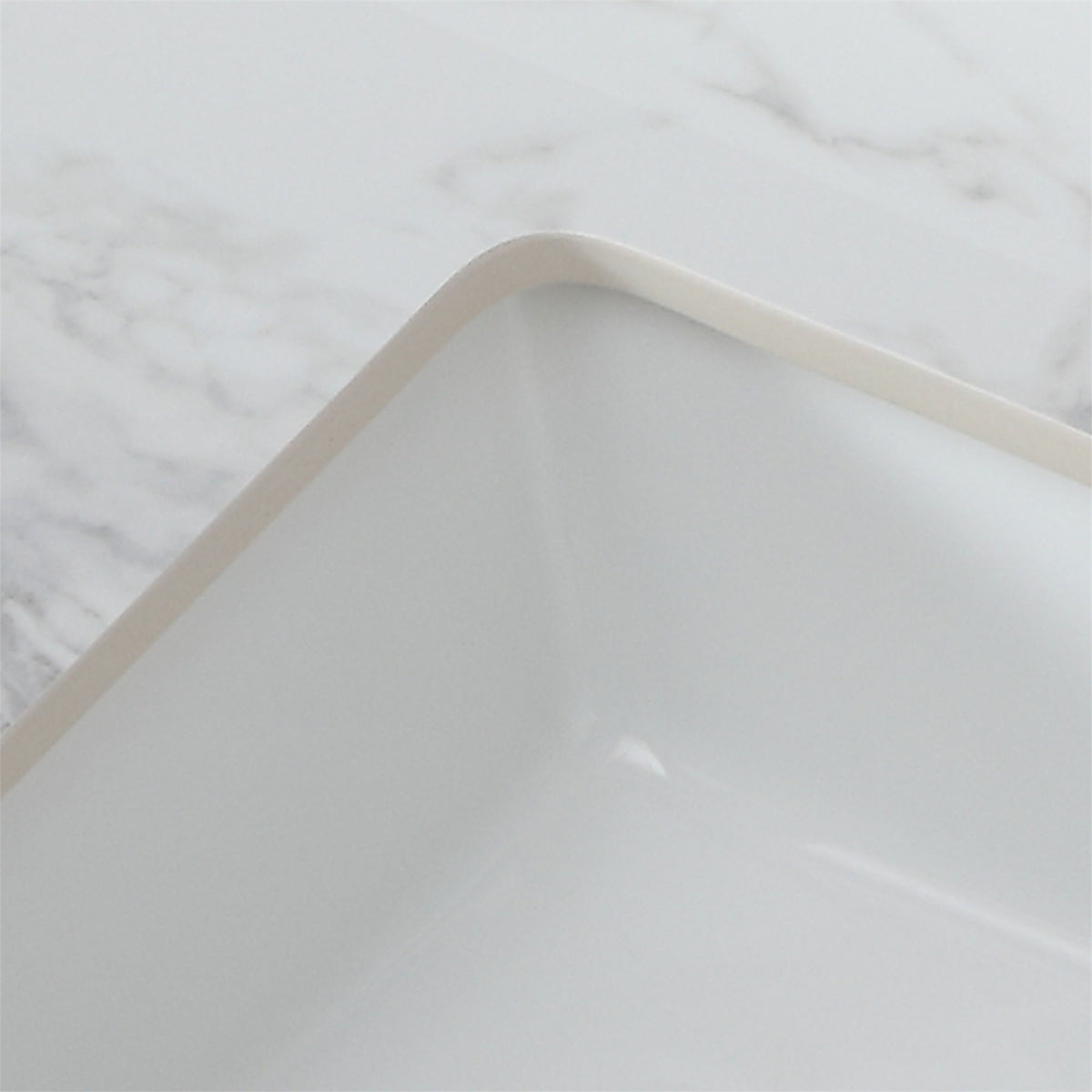 Elegant Bathroom Vanity Top With Rectangular Ceramic Sink And Backsplash