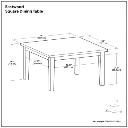 Eastwood - Square Dining Table - Java Brown