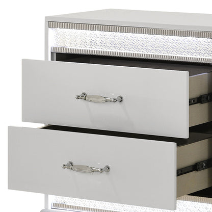 Glam - 2 Drawer Nightstand With LED Lighting - White