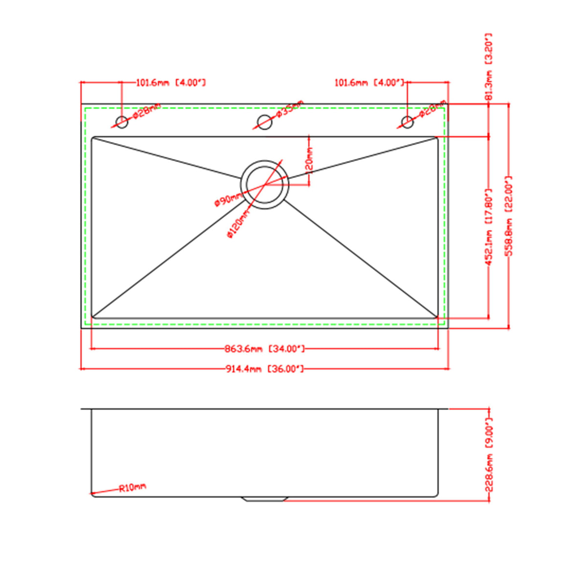 Topmount Stainless Steel Kitchen Sink