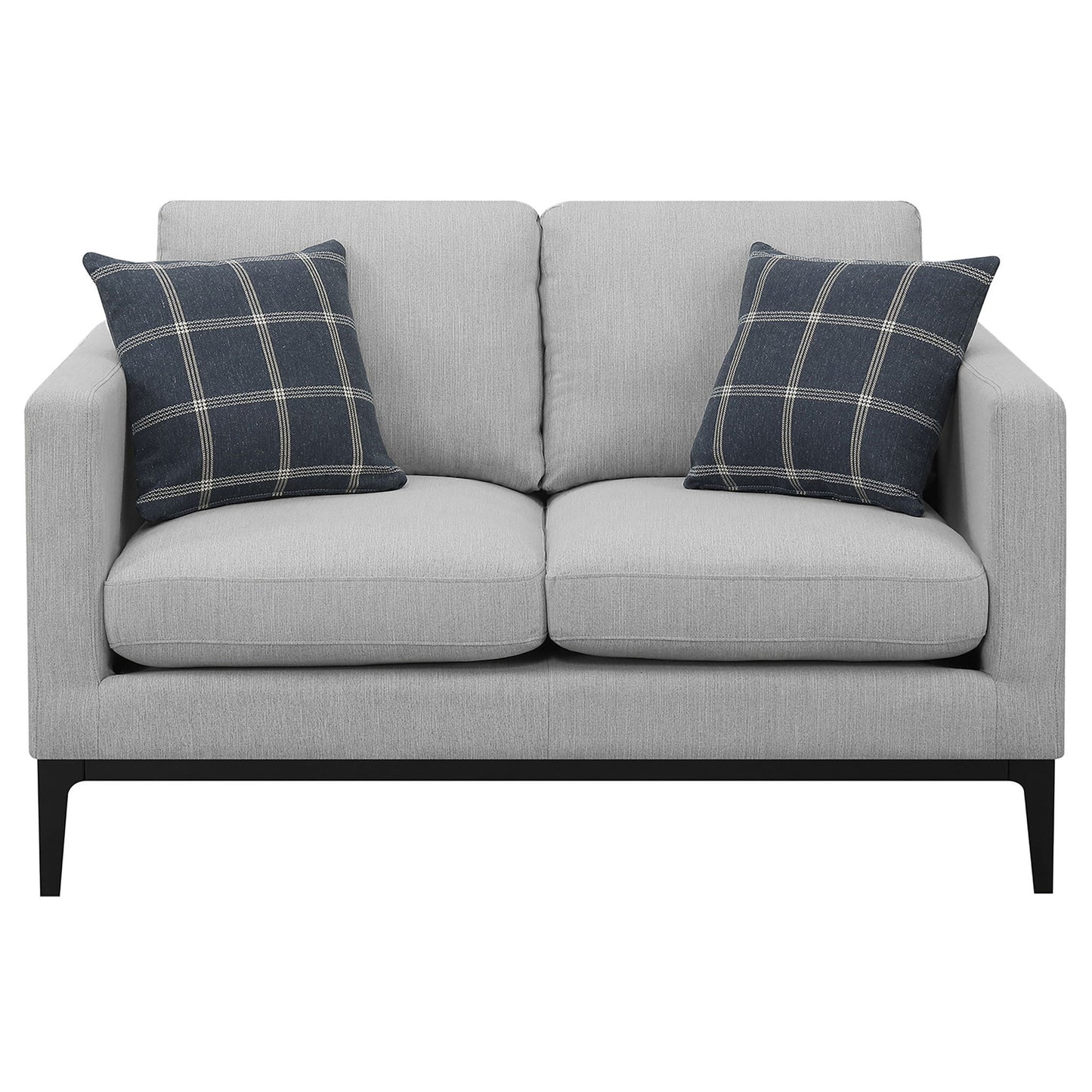 Saba - Cushion Back Loveseat With Pillow Top Arms - Light Gray