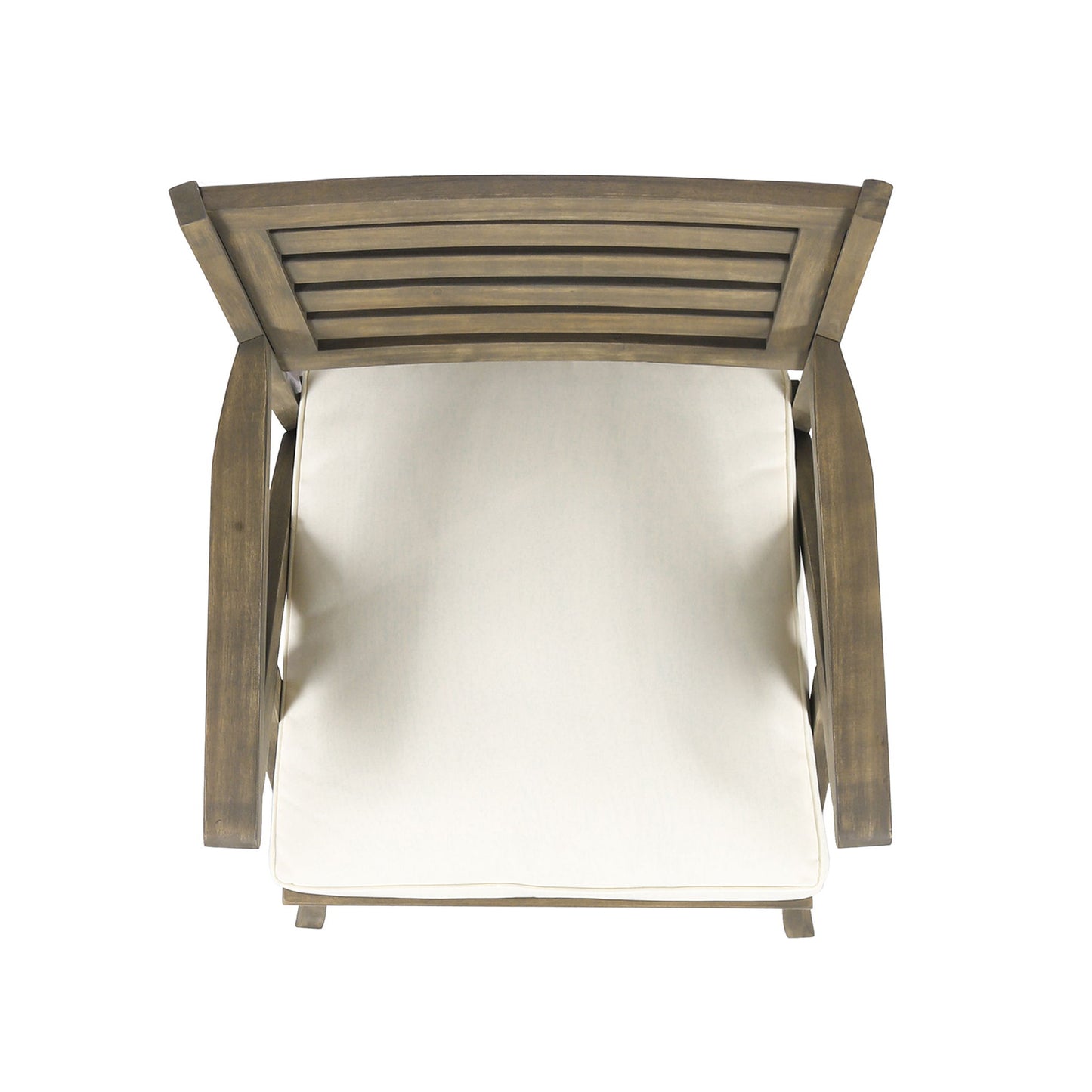 Helen - Outdoor Acacia Wood Dining Chair (Set of 2) - Gray / Creme