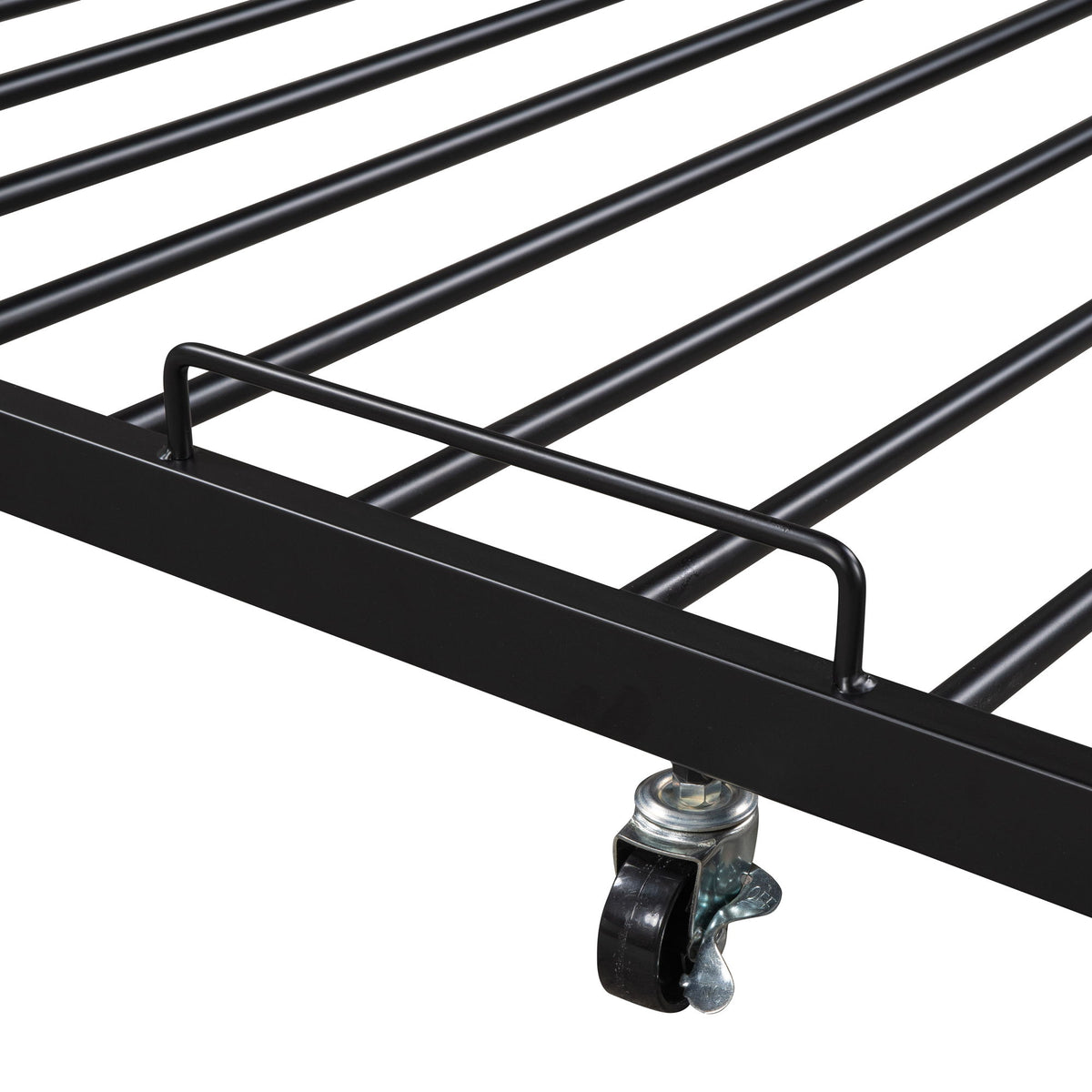 Platform Bed Frame With Trundle, USB Ports And Slat Support, No Box Spring Needed