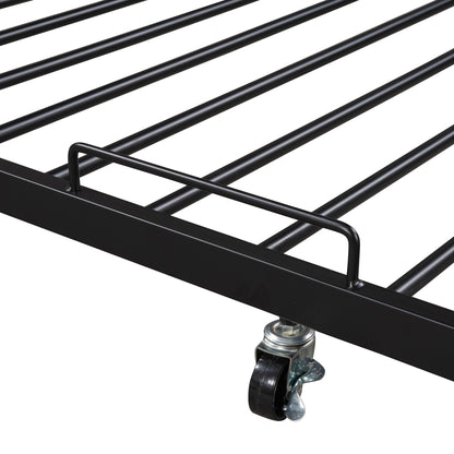 Platform Bed Frame With Trundle, USB Ports And Slat Support, No Box Spring Needed