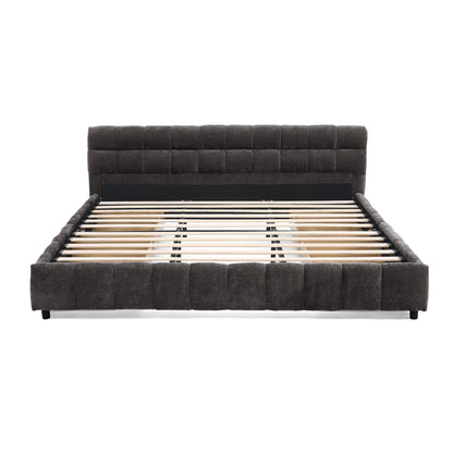 Modern Platform Bed Frame With Thick Fabric