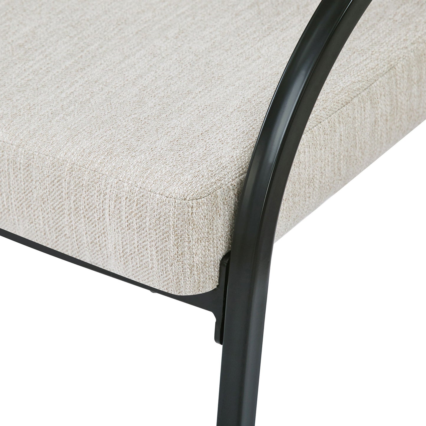Contemporary Upholstered Dining Chairs With Metal Legs (Set of 2)