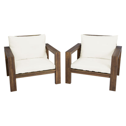 Stylish Outdoor Chair Set With Cushions For Garden (Set of 2)